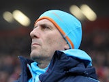 Marseille coach Elie Baup on the touchline on December 2, 2012