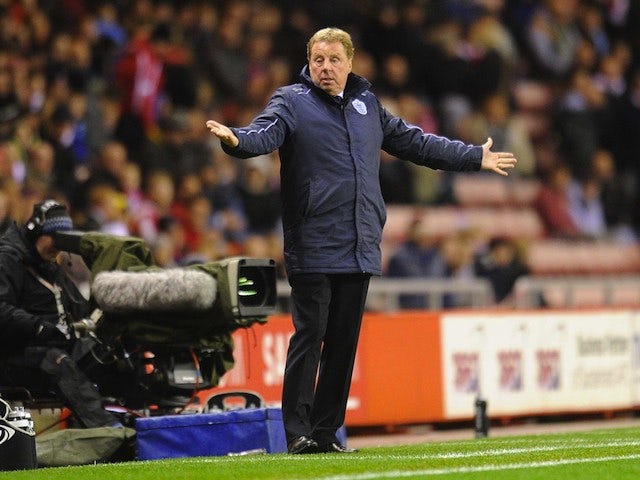 QPR boss Harry Redknapp shrugs on the touchline on November 27, 2012