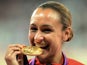Team GB's Jessica Ennis receives her gold medal at London 2012 on August 4, 2012