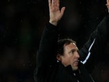 Cardiff City's manager Malkay Mackay celebrates after beating Sheffield Wednesday on December 2, 2012