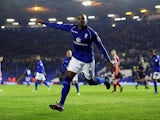 Birmingham's Marlon King celebrates scoring a penalty on November 30, 2012