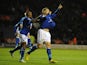Martyn Waghorn celebrates scoring his team's second goal against Derby on December 1, 2012