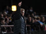 Neil Lennon on the touchline during the match against Hearts on November 28, 2012