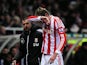 Peter Crouch is substituted after picking up an injury against Newcastle on November 28, 2012
