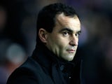 Wigan manager Roberto Martinez during the match against Manchester City on November 28, 2012