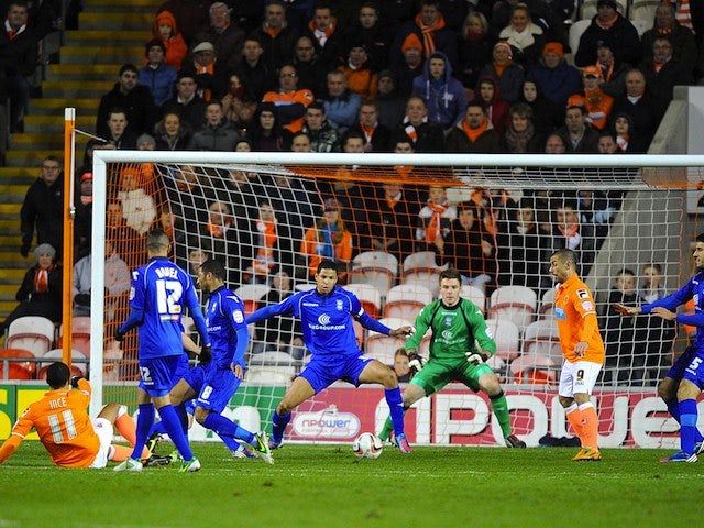 Thomas Ince scores for Blackpool on November 27, 2012