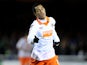 Thomas Ince celebrates after scoring his second goal on December 1, 2012