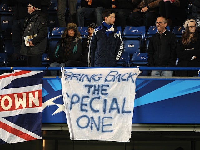 Chelsea fans call for the return of Jose Mourinho at Stamford Bridge on December 5, 2012