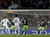Real Madrid's Cristiano Ronaldo opens the scoring against Ajax on December 4, 2012