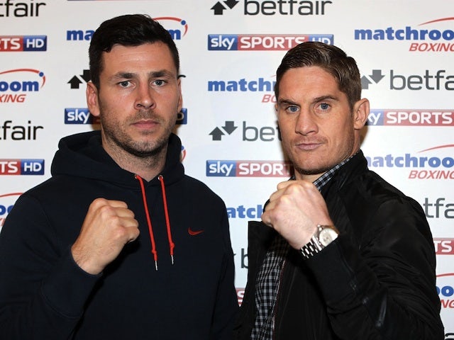 Middleweights Darren Barker and Kerry Hope at a press conference on October 22, 2012