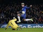 Chelsea striker Fernando Torres scores against Nordsjaelland on December 5, 2012