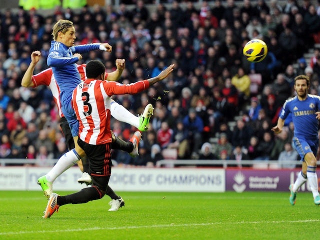 Chelsea's Fernando Torres gives his team the lead on December 8, 2012