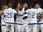 Porto players celebrate Jackson Martinez's goal against PSG on December 4, 2012