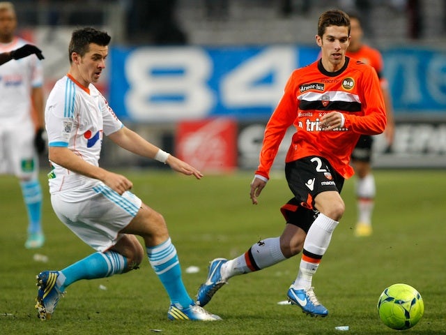 Marseille's Joey Barton in action against Lorient on December 9, 2012