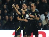 Robert Snodgrass celebrates the fourth Norwich goal against Swansea on December 8, 2012