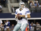 Tony Romo in action for the Dallas Cowboys on December 2, 2012