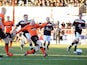 Dundee United's Willo Flood scores his team's third goal against rivals Dundee on December 9, 2012