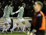 Celtic's Adam Matthews celebrates his goal in the Scottish Cup against Arbroath on December 12, 2012