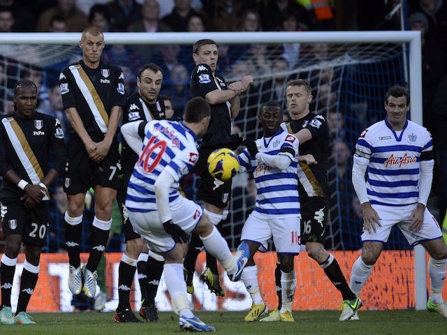 QPR's Adel Taarabt scores a free-kick versus Fulham on December 15, 2012