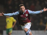 Andreas Weimann celebrates a goal against Norwich on December 11, 2012