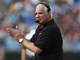 Falcons coach Mike Smith on the sideline against the Carolina Panthers on December 9, 2012