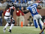 Lions receiver Calvin Johnson in action against the Falcons on December 22, 2012