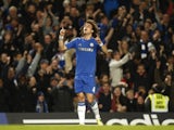 Chelsea's David Luiz celebrates his free-kick against Aston Villa on December 23, 2012