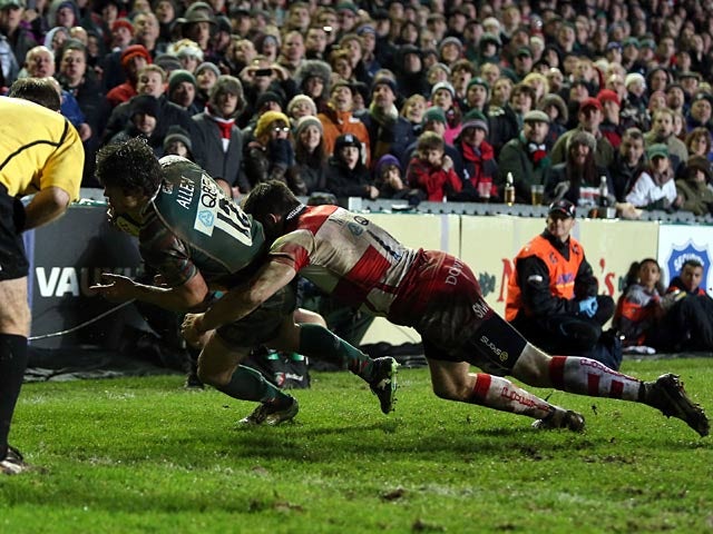Anthony Allen scores a try against Gloucester on December 29, 2012