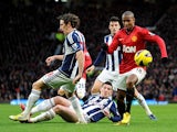 Ashley Young gets past the West Brom defence on December 29, 2012