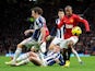 Ashley Young gets past the West Brom defence on December 29, 2012