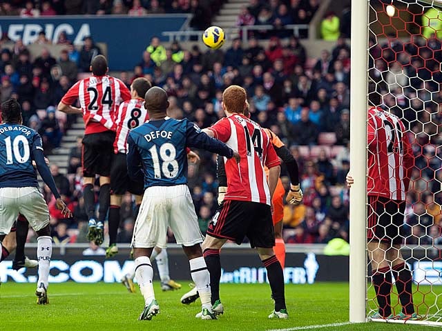 Carlos Cuellar heads in an own goal to give Tottenham the equaliser on December 29, 2012