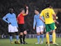 Samir Nasri is shown the red card on December 29, 2012