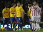 Steven NZonzi makes his way off the field after being shown a red card on December 29, 2012