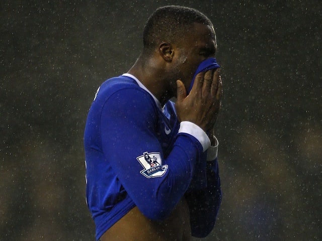Everton forward Victor Anichebe rues a missed chance against Wigan on Boxing Day 2012