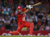 Melbourne Renegades' Aaron Finch in action against Brisbane Heat during their Big Bash League match on December 30, 2013