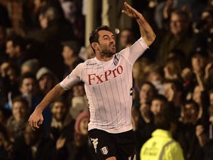 Fulham's Giorgos Karagounis celebrates his equaliser against Blackpool on January 5, 2013