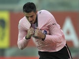 Palermo's Igor Budan celebrates a goal against Parma on January 6, 2013
