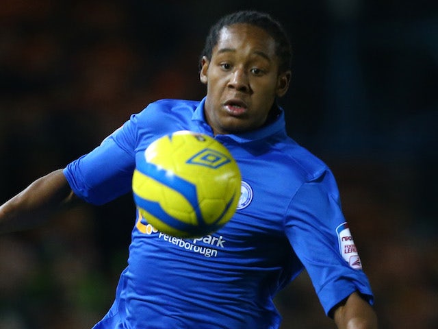 Jaanai Gordon of Peterborough United in action during the FA Cup with Budweiser third round match between Peterborough United and Norwich City on January 5, 2013