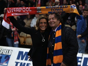 Mansfield owner John Radford and his wife and club chief executive Carolyn Radford before the FA Cup game with Liverpool on January 6, 2013