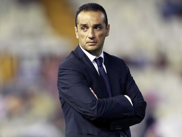 Deportivo coach Jose Luis Oltra on the touchline against Valencia on August 26, 2012