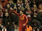 Liverpool's Luis Suarez celebrates scoring his second goal at Anfield during their match against Sunderland on January 2, 2013
