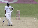 Sri Lanka skipper Mahela Jayawardene waits on the pitch for the next batsman against Australia on January 3, 2013