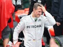 Mercedes' Michael Schumacher after finishing his final F1 race at the Brazilian Formula One Grand Prix on November 25, 2012