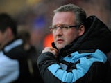 Villa boss Paul Lambert watches on against Swansea on January 1, 2013