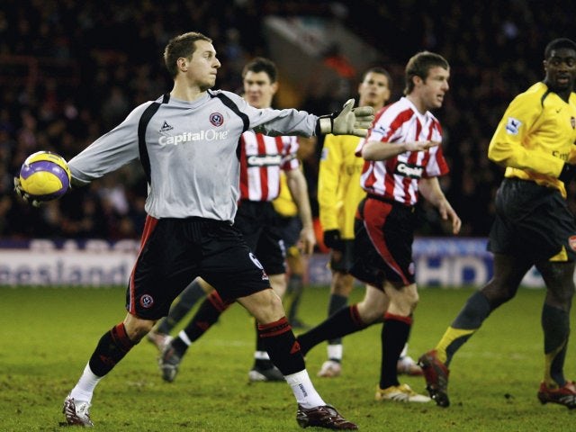 Phil Jagielka keeps goal for Sheffield United on December 30, 2006.