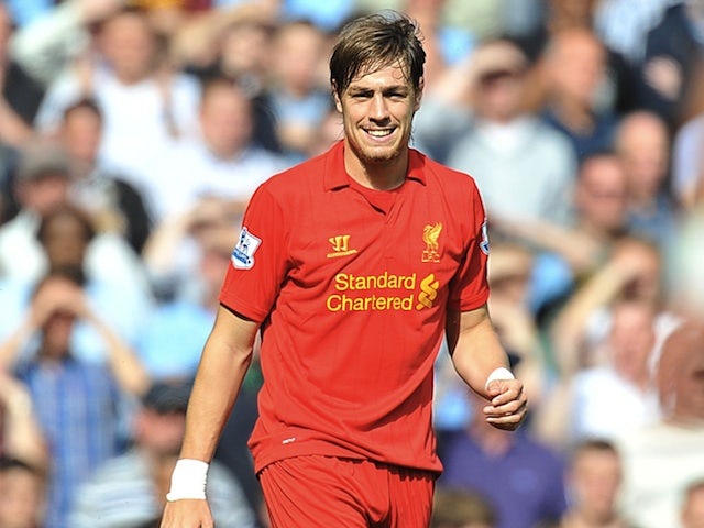 Sebastian Coates playing for Liverpool against Man City on August 26, 2012