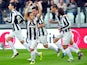 Juventus' Sebastian Giovinco celebrates with teammates following a goal against Sampdoria on January 6, 2013
