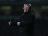 United manager Sir Alex Ferguson celebrates Van Persie's late equaliser at West Ham on January 5, 2013