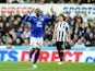 Toffees striker Victor Anichebe celebrates his goal against Newcastle on January 2, 2013