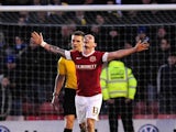 Barnsley striker Chris Dagnall celebrates his second goal in the win over Leeds on January 12, 2013